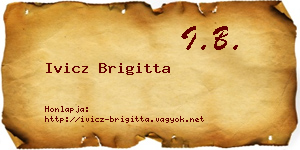 Ivicz Brigitta névjegykártya